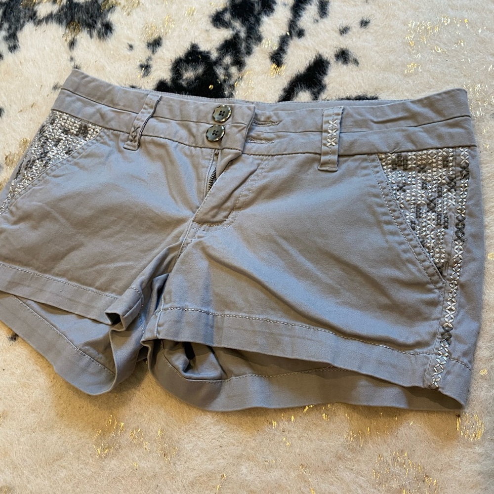 BKE Gray Embellished Women's Shorts